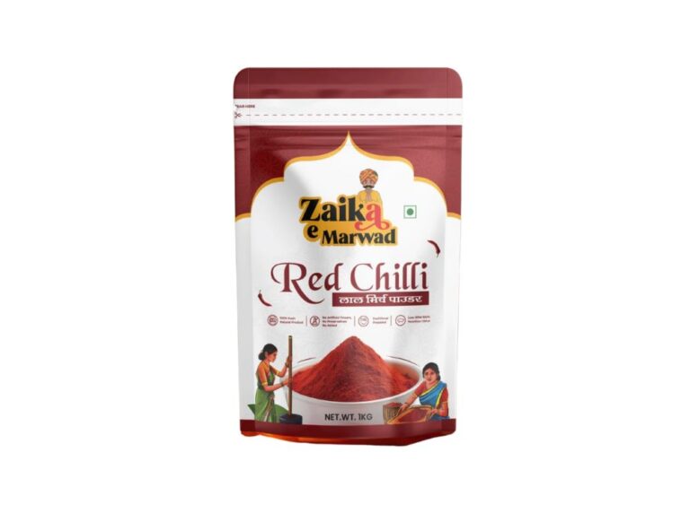 Red Chilli Powder 200gm pack by Zaika-e-Marwad India, made with Stone Cold Ground process for vibrant color and strong flavor